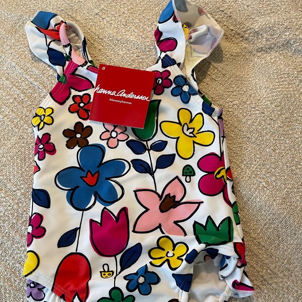 NWT Hanna Andersson Multicolor Floral Swimsuit -6-12 mos